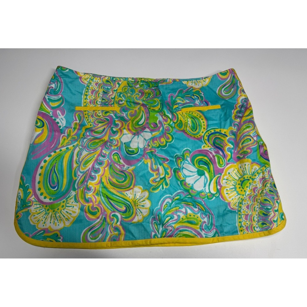 Lilly Pulitzer Shorely Blue Double Trouble Paisley Tierney Zip-Up Skort - Sz 10